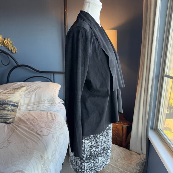 Kismet Black Waterfall Faux Suede Blazer Jacket - Picture 3 of 8